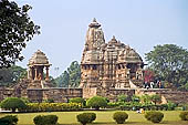 Khajuraho - Jagadambi temple and the small Mahadeva temple on the same platform 